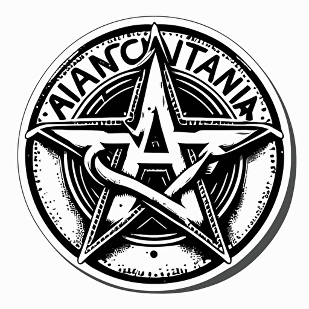 sticker of Christian Anarchy logo, highly detailed, vector art, defined sticker cutout, plain white background, 32k