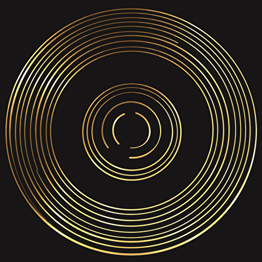logo thin, creative gold circle, vector, transparent background