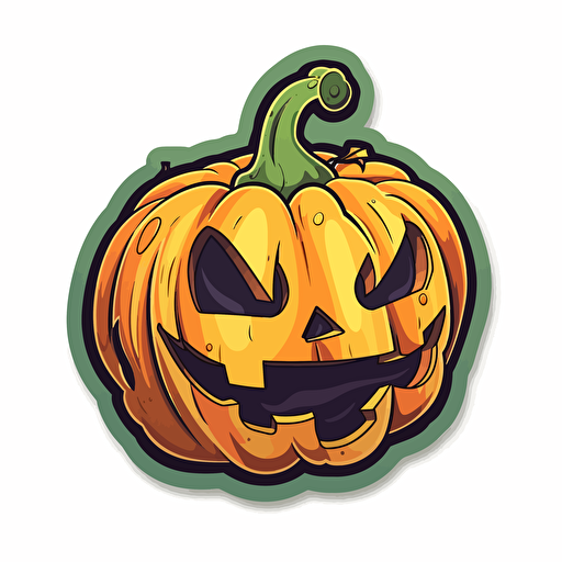 haloween pumpkin sticker vector