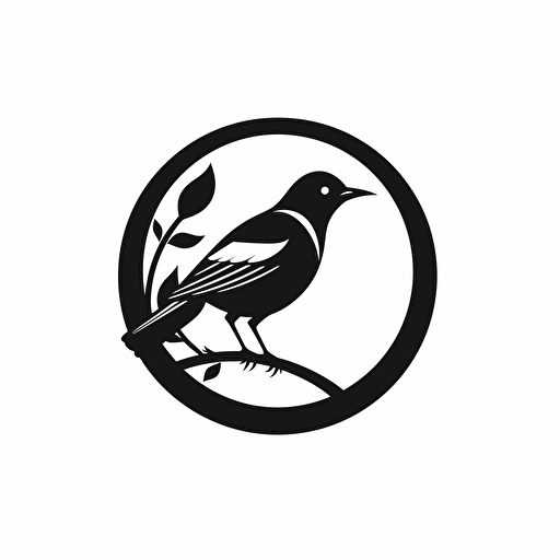 Mockingbird, Modern iconic logo black vector white background.