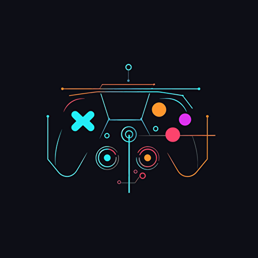 vector simplistic Logo design for game matrix with a game controller in it