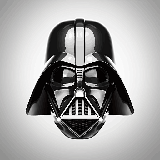 a highly stylized vector logo iin high gloss black and white styled like darth vader