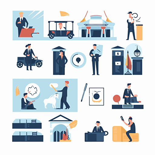 flat vector illustrations related to Law and justice