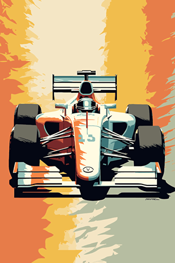 formula one racing car, vector art, minimalistic, light muted colors,