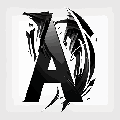 simpe black and white A letter vector logo