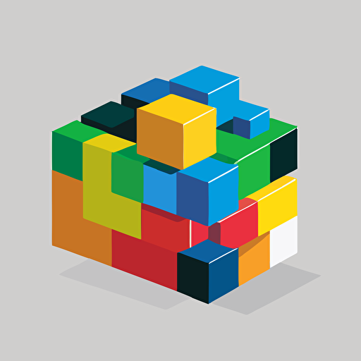 simple vector logo visualising rectangular draggable building blocks