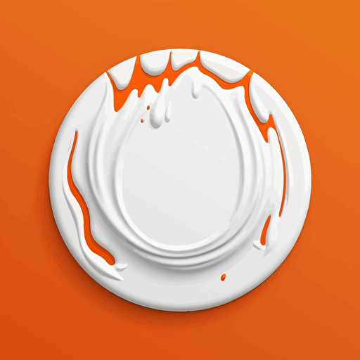 rounded white flat splash paint, vector