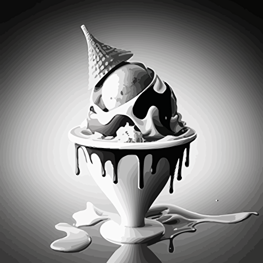 black and white color illustration, vector ::3 "#33"::5 Gelatto::4