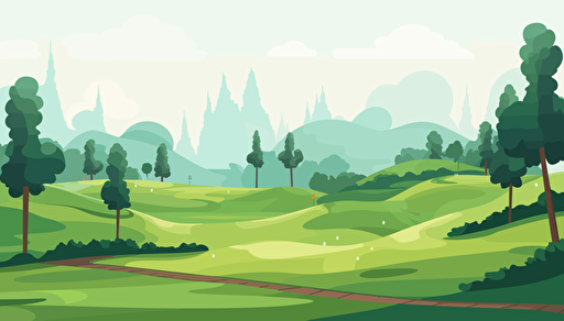 golf course flat vector, clean,