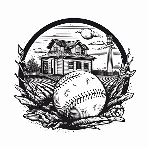 logo vector black and white baseball farm