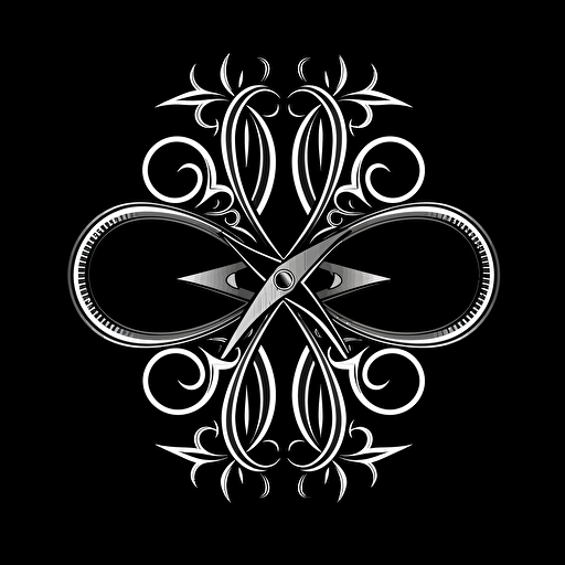 logo,scissors, mustatche, symmetrical, vector