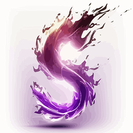 icon, logo, number 8, electric flame, abstract, white background, single color, purple, vector, no shadows