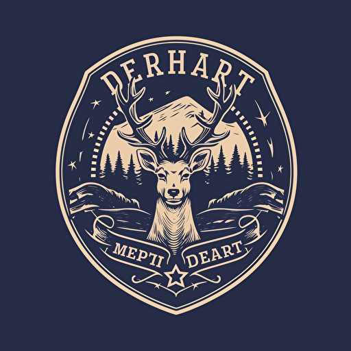 Logo for a Sheriffs Derpartment in Deer Meadow, Washington state, minimalistic, vector