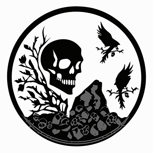 figurative mark for stone and gem store. black in white. vector based. no gradients. no text.