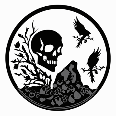 figurative mark for stone and gem store. black in white. vector based. no gradients. no text.