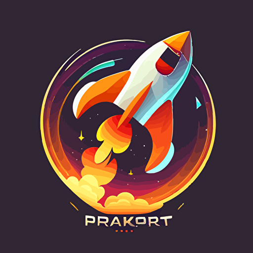flat design rocket logo with peonix wings. simple design. vector design.