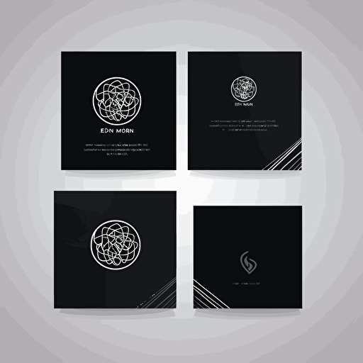 a simple, flat vector art logo for a business card company, pure black backgorund