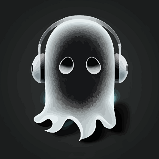 ghost with headphones vector icon