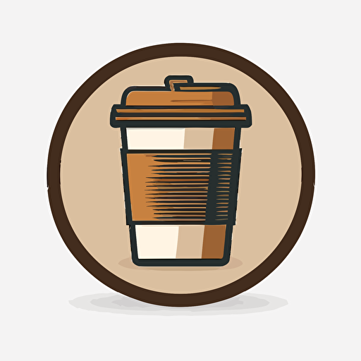 2d vector simple coffee cup icon