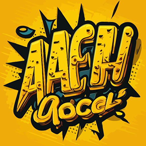 “ACCAPELLA” yellow cartoon vector font