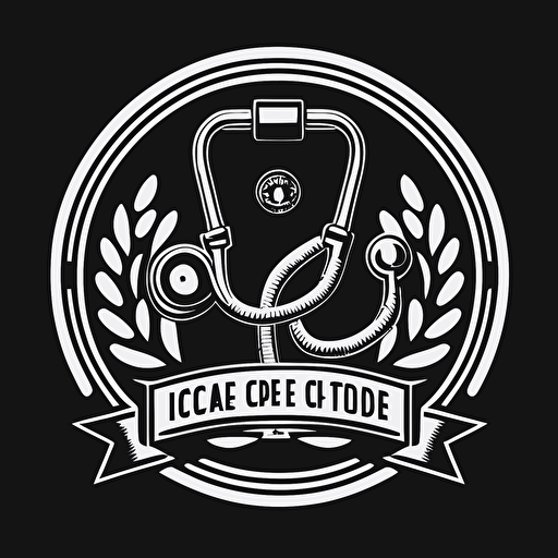Dr stethoscope icon, logo, vector style, black and white
