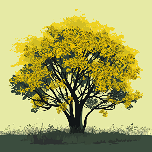 simple vector art of a mustard tree.