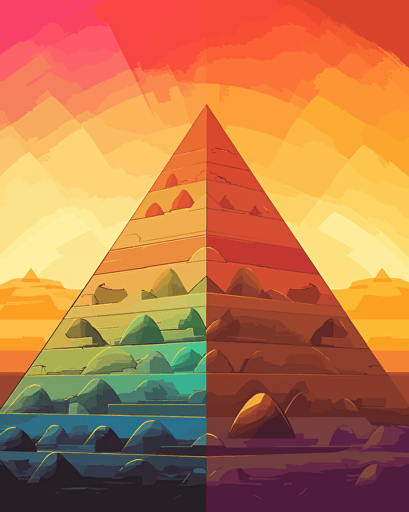 pyramids, retro aesthetics, vector image, sticker design, pantone color scheme: 12-1706 TCX, 12-0824 TCX, 15-0146 TCX, 15-1164 TCX, 16-6340 TCX, 17-4247 TCX, 18-2043 TCX, 19-6026 TCX. The final piece should exude a warm, holiday-like ambiance.