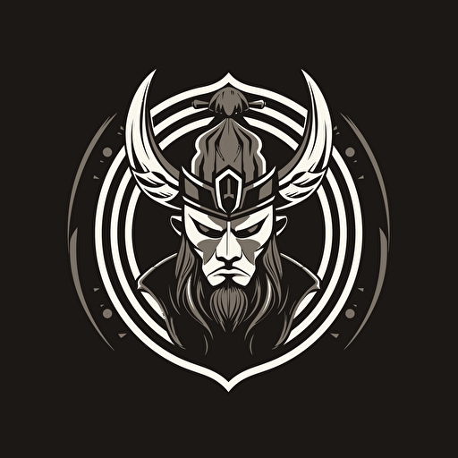 vector fitness logo gladiator viking helmet with horns, no hair, no face, with winged warrior wings in background