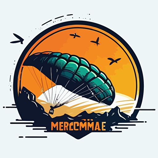 propelled paragliding over Mnemba island + simple vector logo