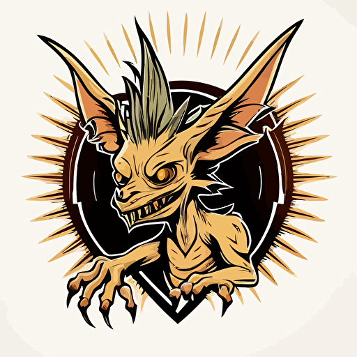 chupacabra, vector logo, vector art, emblem, simple cartoon, 2d, no text, white background