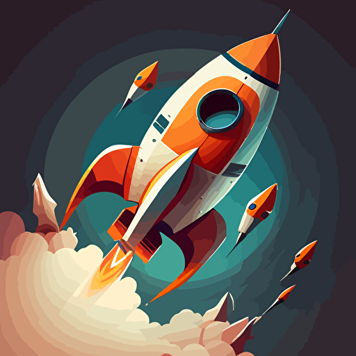 vector image of a rocket ship