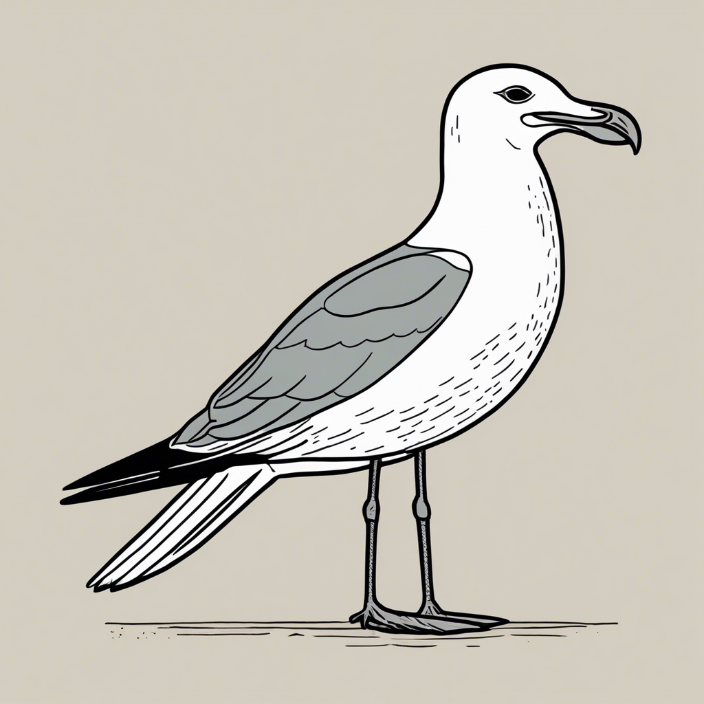 a seagull, illustration in the style of Matt Blease, illustration, flat, simple, vector