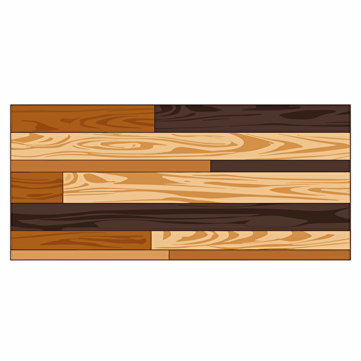 Simplified flat art vector image of a long square-shaped bordered wood on white background 3