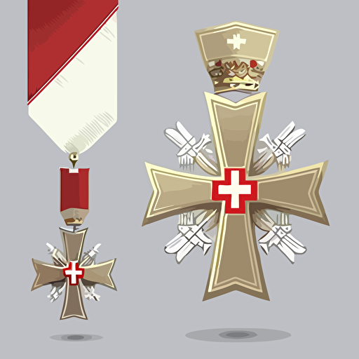 poland modern military cross, virtuti militari order, war, logo, vector, minimalistic, flat design