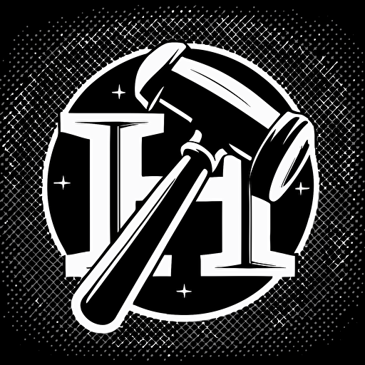 a simple black and white vector logo of an "H" with a hammer built in to the "H"