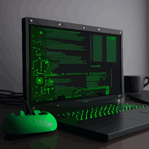 browser debugging console in matrix green and black with a vector futuristic feel