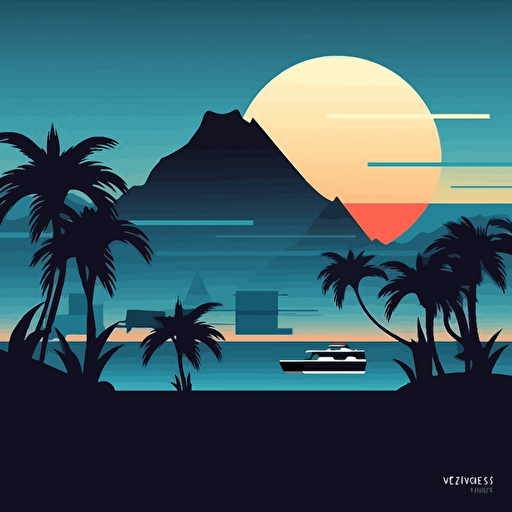 vector design, Minimal Hiroshi Nagai Inspired, Clean and minimalistic style, Scene depicting: VENEZUELA