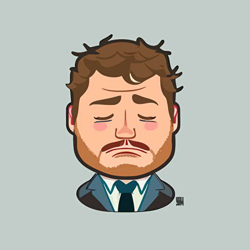 crying andy dwyer from parks and recreation vector art in the style of cartoon