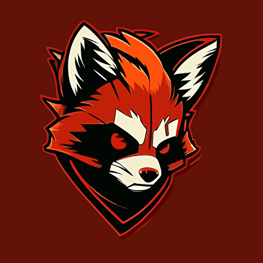 very simplified vector logo of a bandit red panda head