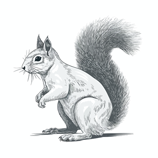 vector squirrel white background
