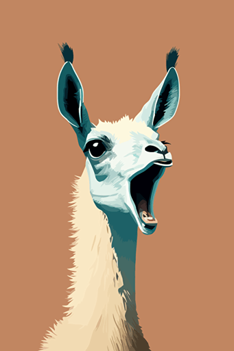 a lama sticking out its tongue, minimalistic, vector art,
