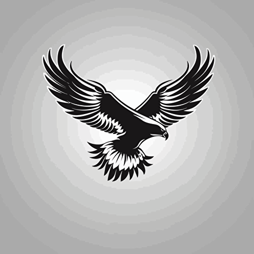 eagle flying logo, black and white, vector, simple