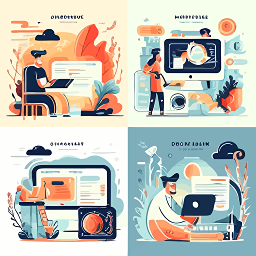 a set of vector illustrations related to web design services