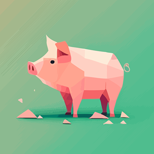 pig, vector, color background, illustration minimalism, vector, pastel colors