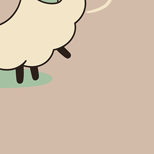 cute sheep kawaii style, vector, simple