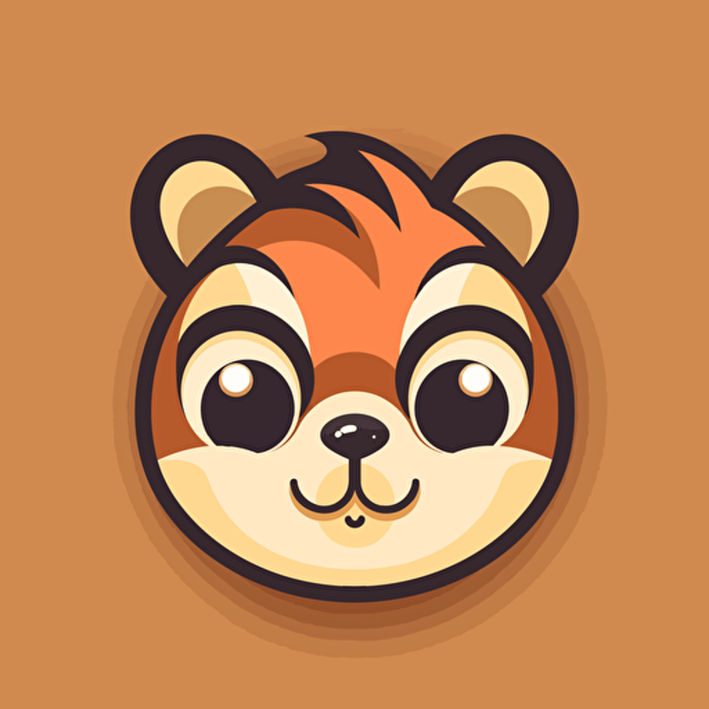 warm, modern, logo style cute chipmunk face vector