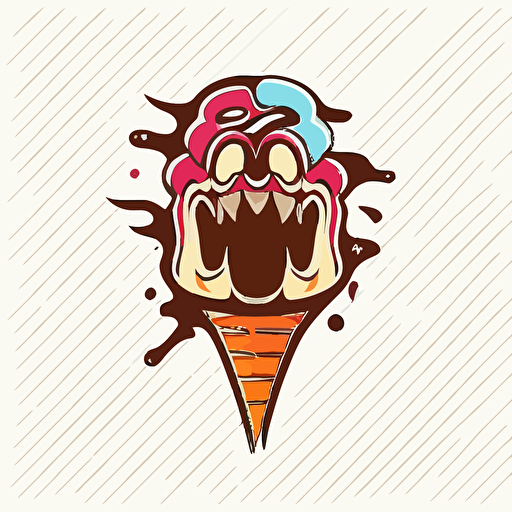 logo ice cream screaming flat image vector