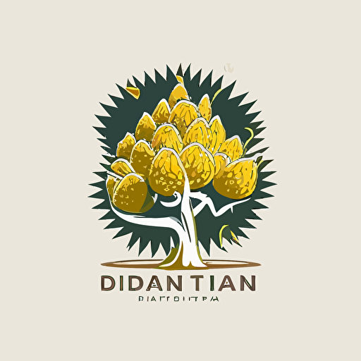 durian tree logo vector simple white background