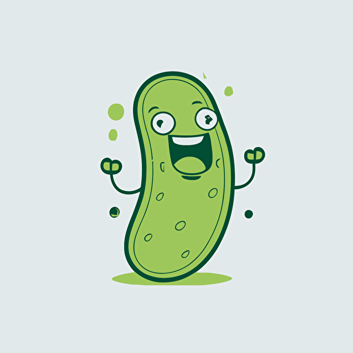 funny cucumber, kawai vector, very happy
