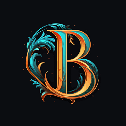 create simple vector logo. Lettermark of letter B and letter V. No shading. On black.